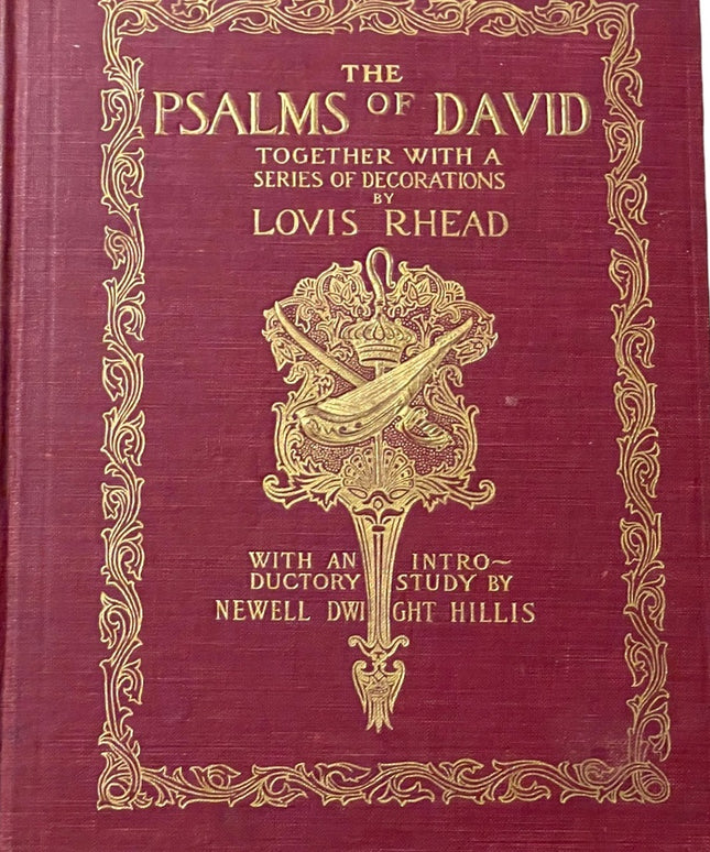 Antique 1900 Red Cloth The Psalms Of David Lovis Rhead gold letter  Book HC