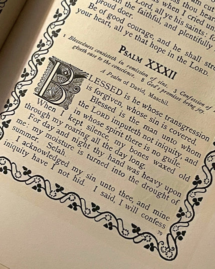 Antique 1900 Red Cloth The Psalms Of David Lovis Rhead gold letter  Book HC