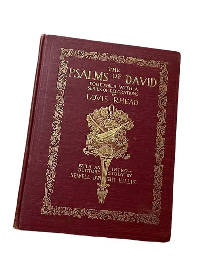 Antique 1900 Red Cloth The Psalms Of David Lovis Rhead gold letter  Book HC