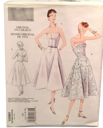 Vogue sewing pattern 1950s dress