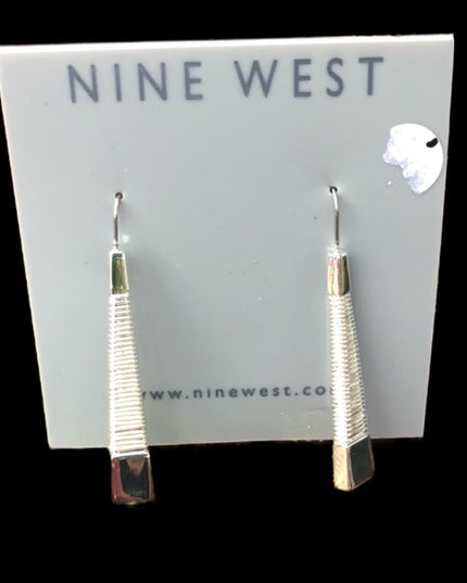Nine West dangle earrings silver tone