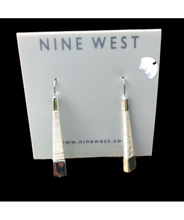 Nine West dangle earrings silver tone