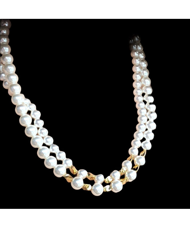 NWOT Faux pearl double strand necklace