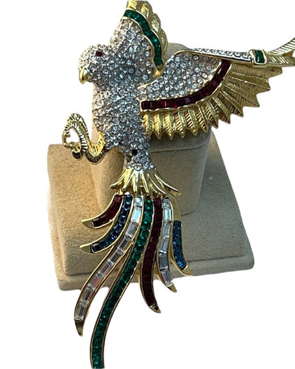 Lovely colorful crystal rhinestone  birds of paradise brooch rhinstones Dorlan
