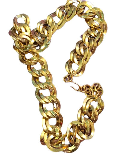 1980s chunky MONET choker necklace gold finish chain link