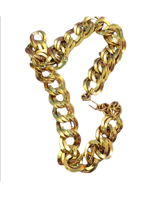 1980s chunky MONET choker necklace gold finish chain link