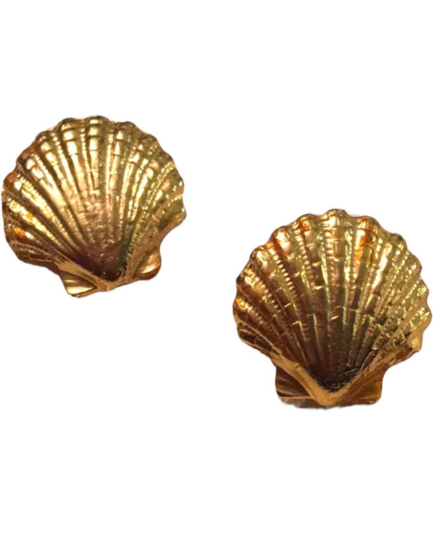 Vintage gold shell shoe clips buckle High end item