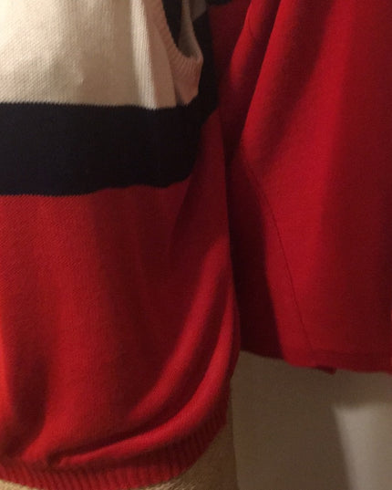 1990s Red white blue 2pc Nautical shell & sweater set Sz M