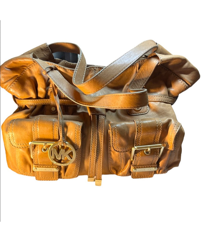 MK Tan leather soft shoulder bag large Vg