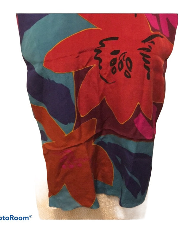 LiZ Claiborne Vintage Silk flower scarf fancy