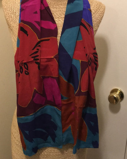 LiZ Claiborne Vintage Silk flower scarf fancy