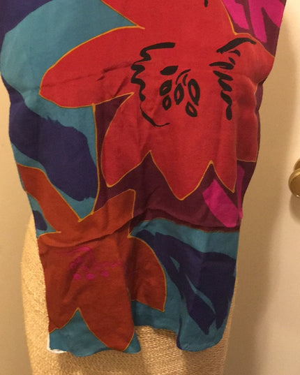 LiZ Claiborne Vintage Silk flower scarf fancy