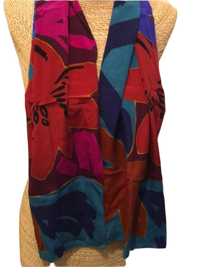 LiZ Claiborne Vintage Silk flower scarf fancy