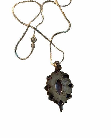 Vintage Sterling silver 925  & Amethyst gemstone necklace & pendant