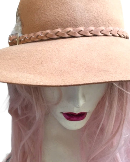 Beautiful felt wide brim hat tan brown  Aldo
