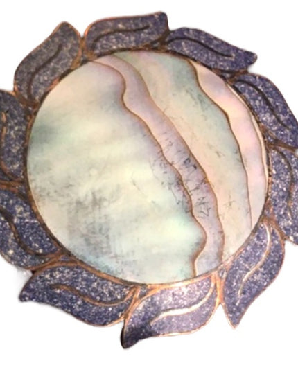 Vintage 1960s Taxco 925 sterling Flower albalone brooch