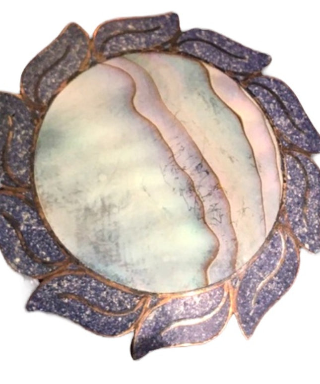 Vintage 1960s Taxco 925 sterling Flower albalone brooch