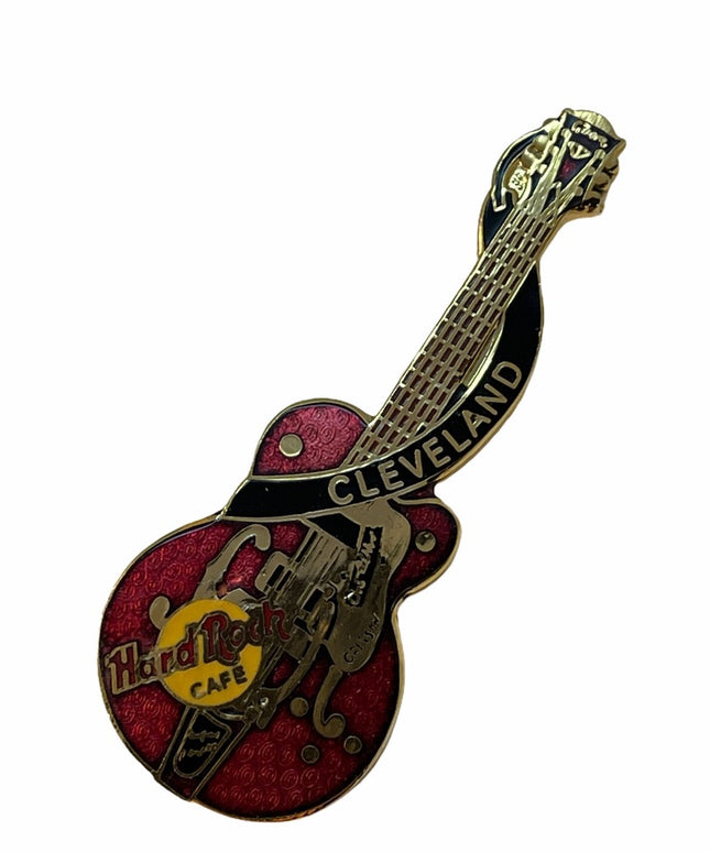 Hard rock Cafe guitar brooch Cleveland gold finish