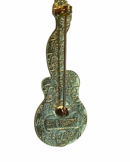Hard rock Cafe guitar brooch Cleveland gold finish
