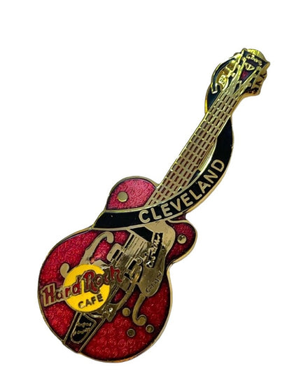 Hard rock Cafe guitar brooch Cleveland gold finish