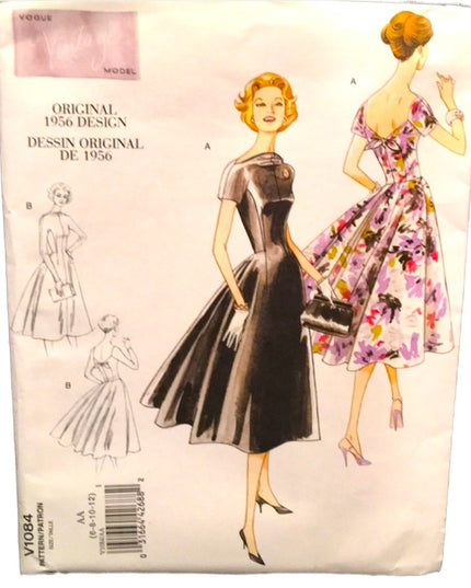 Vogue sewing pattern 1950s dress design