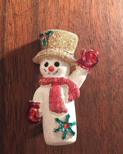 2007 limited ed Butler Frosty snow man sparkle brooch ⛄️ FAC