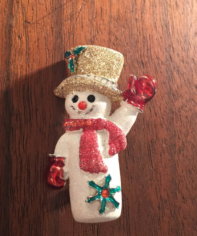 2007 limited ed Butler Frosty snow man sparkle brooch ⛄️ FAC