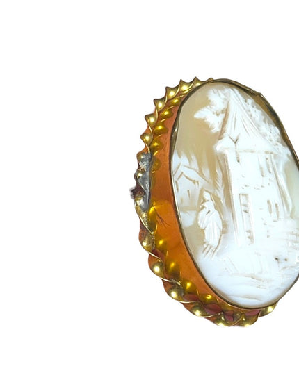 Antique 14k Gold Filled shell Carved Cameo brooch