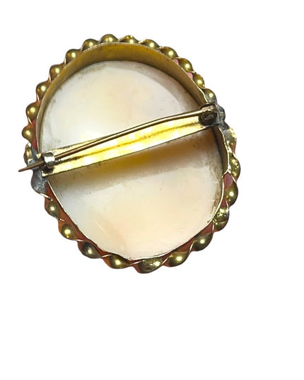Antique 14k Gold Filled shell Carved Cameo brooch