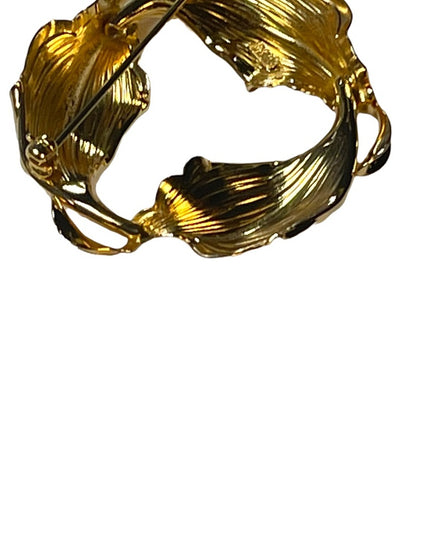 Vintage 1960s Sterling silver Boyd Bond Gold plated/filled Brooch earrings leaf
