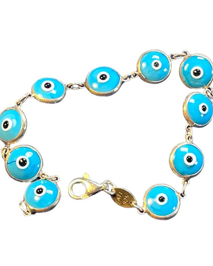 Sterling silver 925 Blue glass evil eye bracelet