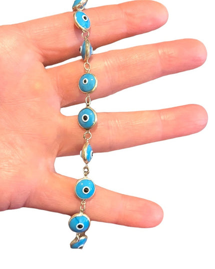 Sterling silver 925 Blue glass evil eye bracelet