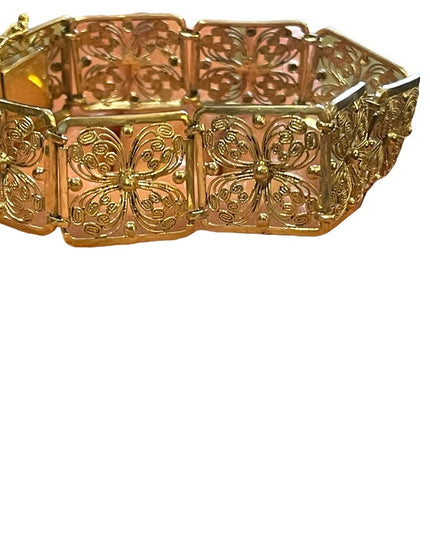 1940s RARE Alice Caviness Filigree flower wire work Sterling silver 925 bracelet