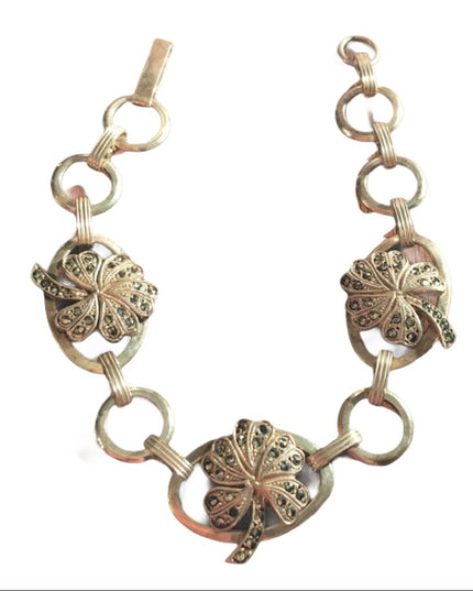 Vintage 1960s Sterling silver 925 1950s Danecraft 4 leaf Irish Clover Br…