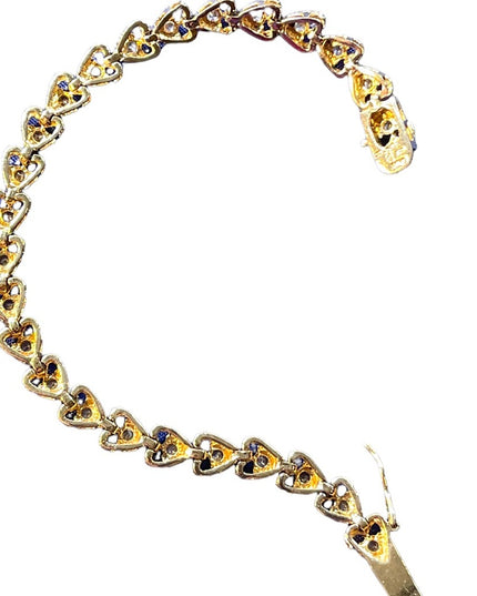 Sterling silver 925 Gold plated Heart CZ tennis bracelet