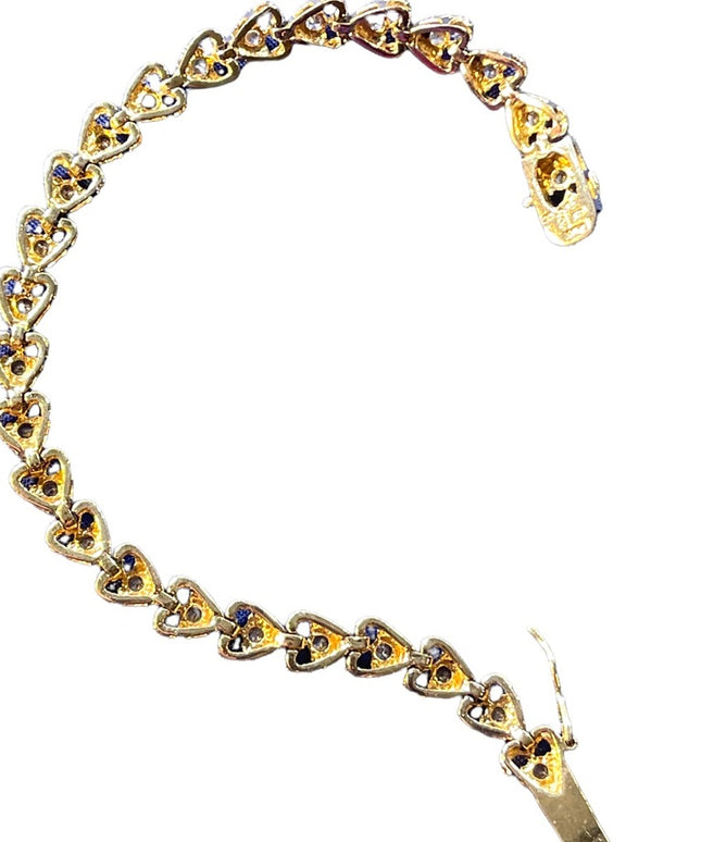 Sterling silver 925 Gold plated Heart CZ tennis bracelet