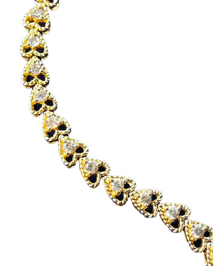 Sterling silver 925 Gold plated Heart CZ tennis bracelet