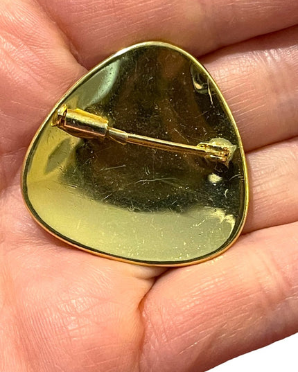 Vintage Damascene Spain Gold plated bird brooch