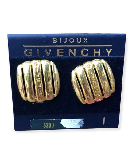 Vintage 1980s Givenchy Bijoux Clip gold finish earrings