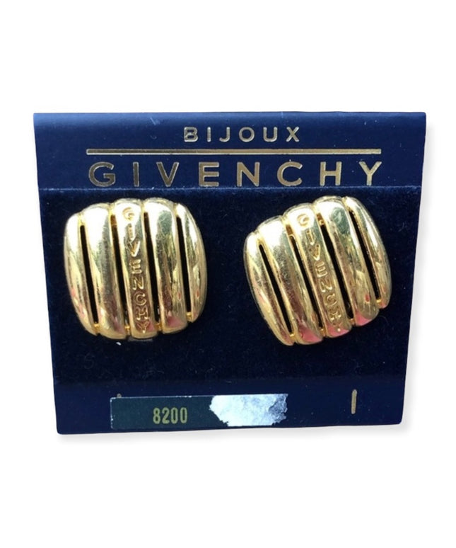 Vintage 1980s Givenchy Bijoux Clip gold finish earrings
