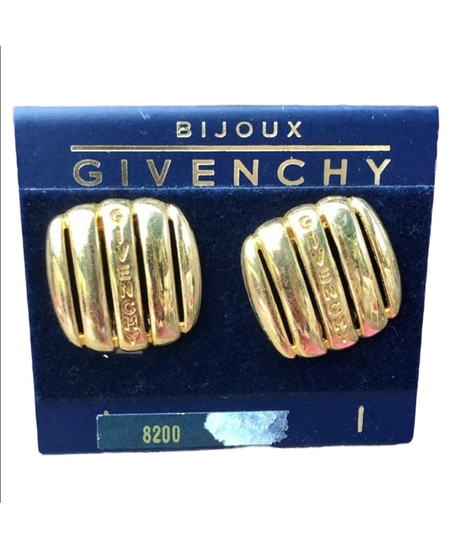 Vintage 1980s Givenchy Bijoux Clip gold finish earrings