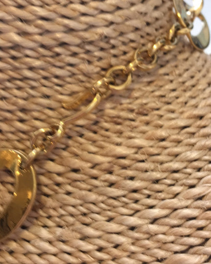 Vintage thick heavy chain link choker necklace