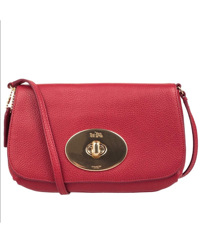 NEW Coach F52896 Crossbody Shoulder Bag RED Leather
