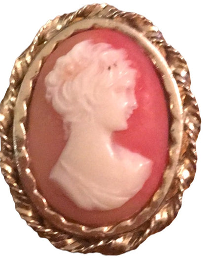 Vintage Resin 1970s Cameo Scarf clip accessory