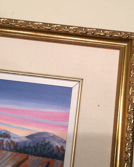 Murielle Hains  signed Oil on Canvas winter scene Painting