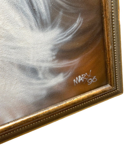 1996 Painting Schizu animal dog Signed canvas painting