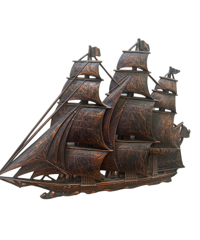 Vintage 1960s Coppercraft Guild Syrocco Sailboat schooner nautical wall hanging