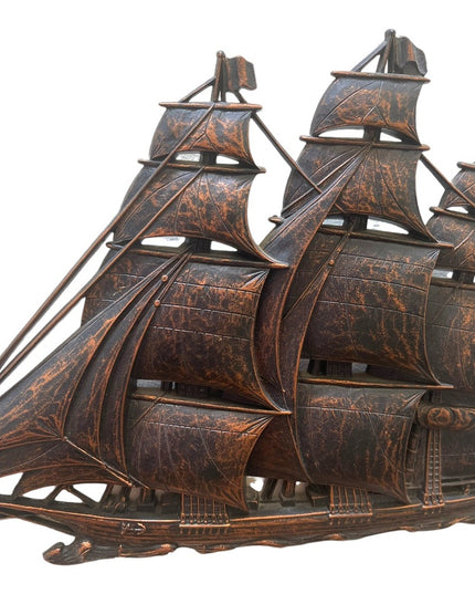 Vintage 1960s Coppercraft Guild Syrocco Sailboat schooner nautical wall hanging