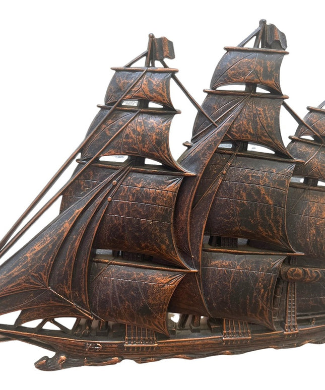 Vintage 1960s Coppercraft Guild Syrocco Sailboat schooner nautical wall hanging