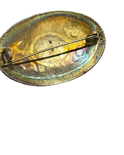 Victorian 800 silver stone brooch with stone Antique